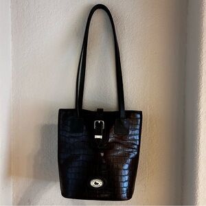 Dooney & Burke Vintage Crocodile-Embossed Leather Tote Bag